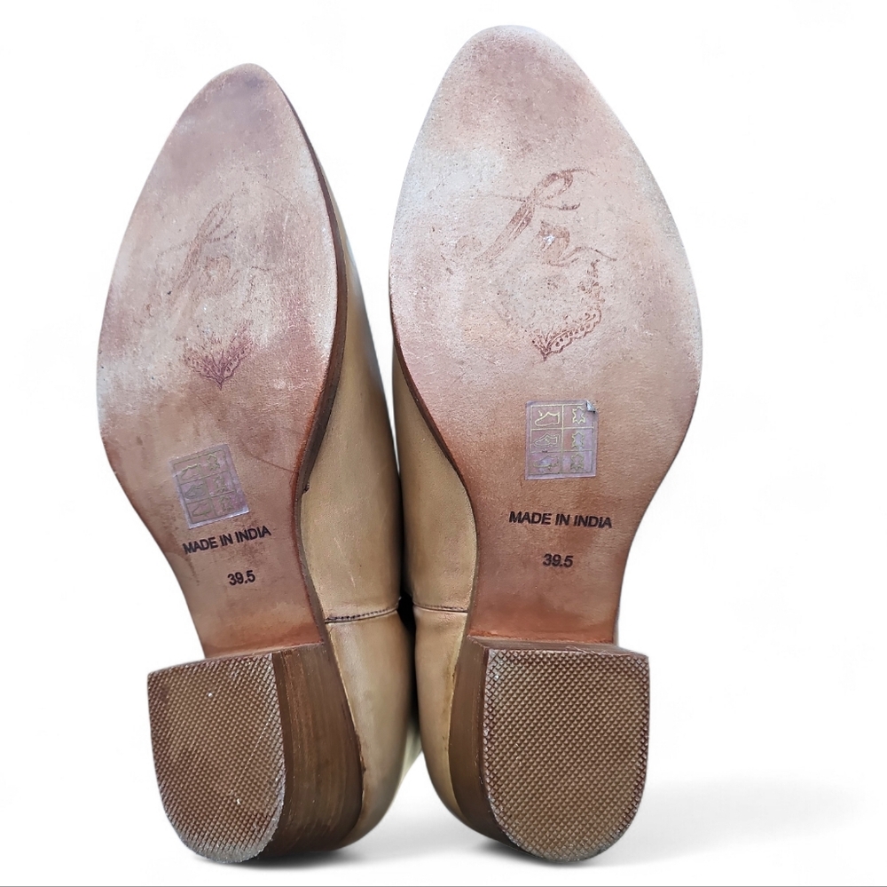 Free People Tan Leather Ankle Boots Size 9.5 - Picture 8 of 11